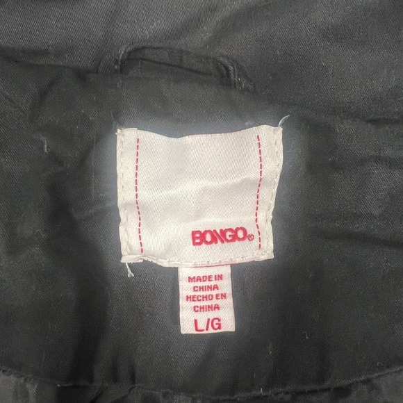 Bongo Anorak Jacket Hooded Utility Lightweight Drawstring Black Size L - Picture 5 of 9